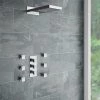 Milan Square Triple Valve with Diverter, Fixed Water Blade Shower Head + 6 Body Jets -Showers Shop SQSP4 np