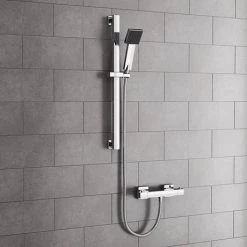 Milan Square Thermostatic Bar Shower Valve - Chrome 9 Milan Square Thermostatic Bar Shower Valve - Chrome -Showers Shop STMV01 detail1 460