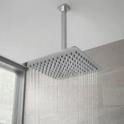 Summit Square Ceiling Mounted Shower Pack (with Handset + Rainfall Shower Head) -Showers Shop SUM PK3 d3 460
