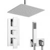Summit Square Ceiling Mounted Shower Pack (with Handset + Rainfall Shower Head) -Showers Shop SUM PK3 p