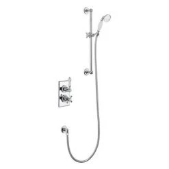 Burlington Trent Thermostatic Concealed Single Outlet Shower Valve with Slide Rail, Hose & Handset