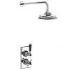 Burlington Trent Black Thermostatic Concealed Single Outlet Shower Valve with 6" Fixed Head -Showers Shop TF1S BLA V16 P