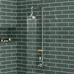 Trafalgar Traditional Shower incl. Rigid Riser, Fixed Head & Soap Basket 7 Trafalgar Traditional Shower incl. Rigid Riser, Fixed Head & Soap Basket -Showers Shop TFSK32 n d2 460