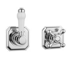 Trafalgar Traditional Concealed Individual Stop Tap + Thermostatic Control Valve with 8" Shower Head -Showers Shop TRA ISV PK1 d2 460