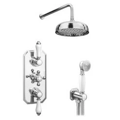 Trafalgar Traditional Triple Thermostatic Shower Package with Head + Handset -Showers Shop TRADPK01 detail1 460