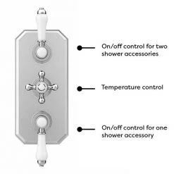 Trafalgar Traditional Shower Package with Fixed Head, Slide Rail Kit + Bath Spout -Showers Shop TRADPK04 n d1 460
