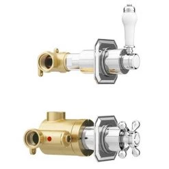 Trafalgar Concealed Individual Stop Tap + Thermostatic Control Valve with with Slider Rail Kit -Showers Shop TRAF ISV PK3 d5 460