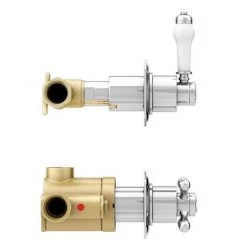 Trafalgar Concealed Individual Stop Tap + Thermostatic Control Valve with with Slider Rail Kit -Showers Shop TRAF ISV PK3 d6 460