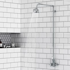 Trafalgar Traditional Twin Exposed Thermostatic Shower Valve + Rigid Riser