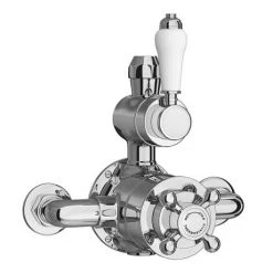Trafalgar Traditional Twin Exposed Thermostatic Shower Valve + Rigid Riser 9 Trafalgar Traditional Twin Exposed Thermostatic Shower Valve + Rigid Riser -Showers Shop TSVRR nw d1 460