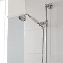 Nuie Traditional Exposed Thermostatic Triple Shower Valve inc. Riser, 4" Rose & Slide Rail Kit -Showers Shop Traditional Exposed Thermostatic Triple Shower Valve TEXSVRKIT d3 375