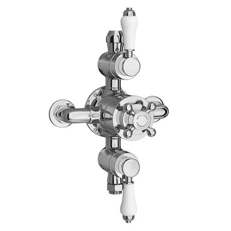 Trafalgar Triple Exposed Thermostatic Shower Valve + Luxury Rigid Riser Kit 4 Trafalgar Triple Exposed Thermostatic Shower Valve + Luxury Rigid Riser Kit - Image 2