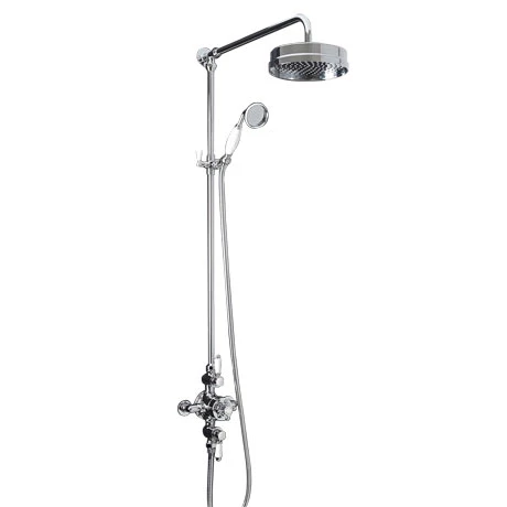 Trafalgar Triple Exposed Thermostatic Shower Valve + Luxury Rigid Riser Kit 3 Trafalgar Triple Exposed Thermostatic Shower Valve + Luxury Rigid Riser Kit