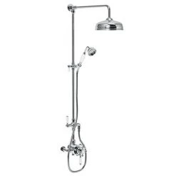 Showers Shop -Showers Shop Trafalgar Victorian Exposed Valve inc Rigid Riser Kit Diverter 8 Inch Shower Rose Handset d1 460