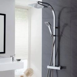 Triton Tees Thermostatic Bar Shower Mixer with Diverter & Kit - Chrome - UNTEBMDIV -Showers Shop UNTEBMDIV D5 460