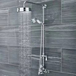 Ultra Traditional Luxury Rigid Riser Kit with Diverter - Chrome - AM318 -Showers Shop Ultra Traditional Luxury Rigid Riser Kit with Diverter Chrome AM318 d1 460