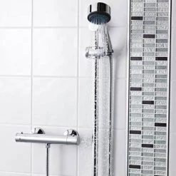 Nuie ABS Round Thermostatic Bar Valve - Bottom Outlet - Chrome - VBS001 -Showers Shop VBS001 d3 460