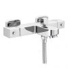 Nuie Wall Mounted Square Thermostatic Bath/Shower Mixer Valve - Bottom Outlet - Chrome - VBS005 2 Nuie Wall Mounted Square Thermostatic Bath/Shower Mixer Valve - Bottom Outlet - Chrome - VBS005 -Showers Shop VBS005 nw p