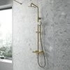Venice Giro Brushed Brass Modern Thermostatic Shower -Showers Shop VC57BRA P