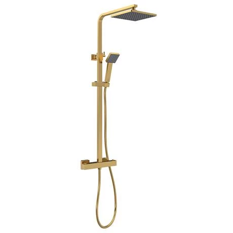 Venice Cubo Brushed Brass Modern Thermostatic Shower 4 Venice Cubo Brushed Brass Modern Thermostatic Shower - Image 2