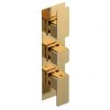 Venice Cubo Triple Thermostatic Shower Valve - Brushed Brass -Showers Shop VC8TR02BB p