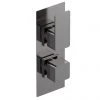 Venice Cubo Twin Thermostatic Shower Valve with Diverter - Brushed Gun Metal -Showers Shop VC8TW02BGM M