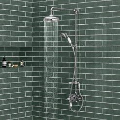 Trafalgar Traditional Rigid Riser with 190mm Shower Head, Handshower and Diverter -Showers Shop VIC GRAND RISER n d4 460