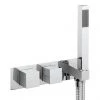 Crosswater - Water Square Wall Mounted Thermostatic Shower Valve with Handset - WS1701RC -Showers Shop WS1701RC PN