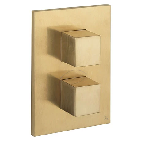 Crosswater - Water Square/Verge Crossbox 1 Outlet Trim & Levers - Brushed Brass 3 Crosswater - Water Square/Verge Crossbox 1 Outlet Trim & Levers - Brushed Brass
