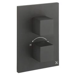 Crosswater - Water Square/Verge Crossbox 1 Outlet Trim & Levers - Matt Black