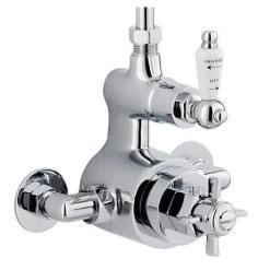 Ultra Traditional Exposed Thermostatic Shower Package with Twin Valve & Riser Kit -Showers Shop traditional exposed shower valve rigid riser AG302A3170 nw d2 375